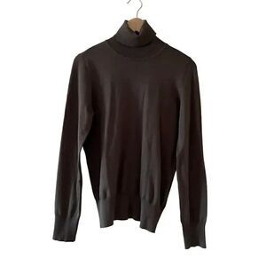 Active USA Olive Long Sleeves Knit Soft Unisex Turtleneck Sweater SZ L #1399